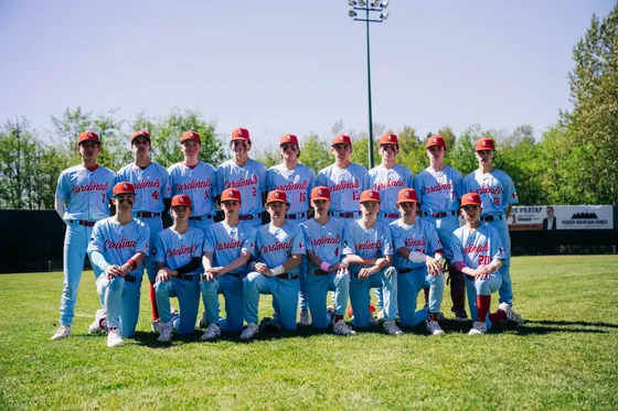 The Abbotsford Cardinals pose together for a team photo.