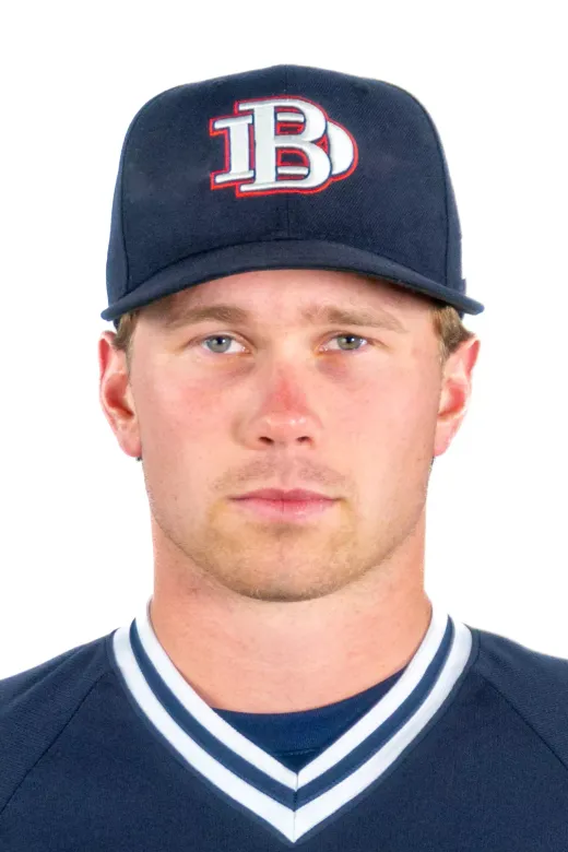 Micah Bucknam in his Dallas Baptist Patriots cap.